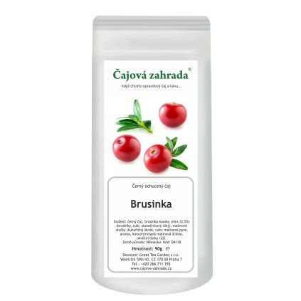 Brusinkový čaj – černý ochucený čaj s malinou a růží (Varianta černý čaj 500g)