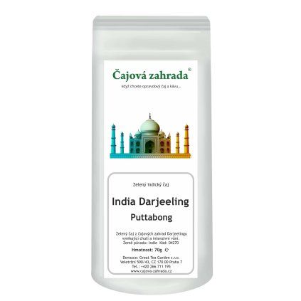 India Darjeeling Puttabong Green – zelený čaj z Darjeelingu (Varianta zelený čaj 70g)