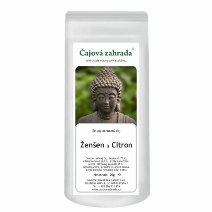 Ženšen & Citron – zelený ochucený čaj (Varianta zelený čaj 1000g)