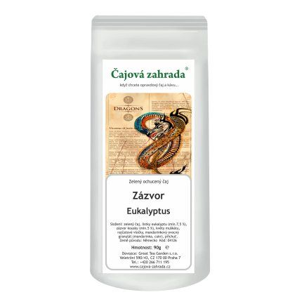 Zázvor & Eukalyptus – zelený ochucený čaj (Varianta zelený čaj 500g)